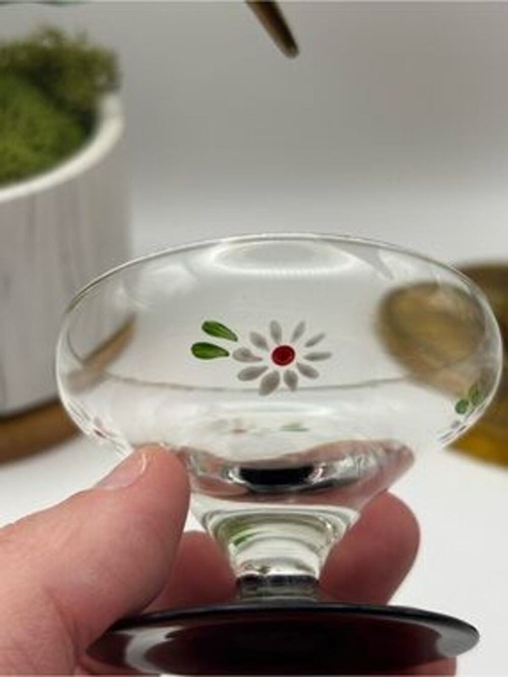 Small Delicate Glass Pedestal Dessert Bowl Bud Vase Air Plant Holder